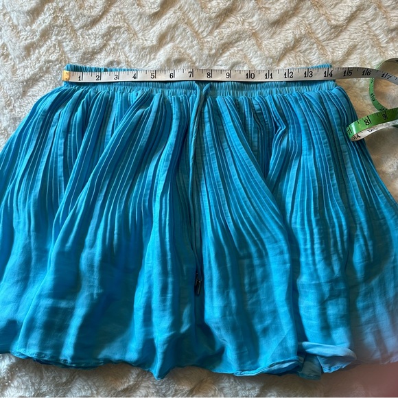 fab'rik Chay Pleated Aqua Teal Blue A-Line Skirt Size Medium - Picture 12 of 14